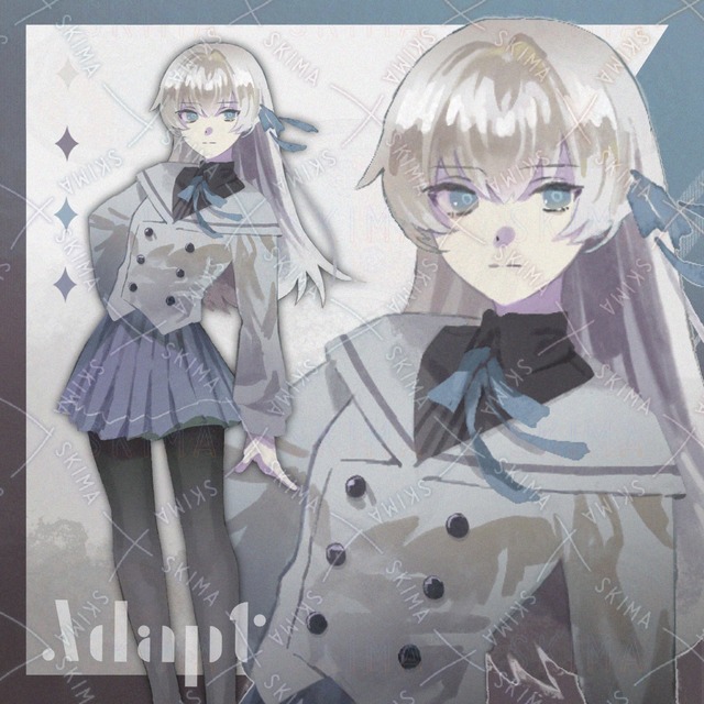 【差分4種】白髪のクールな女の子
