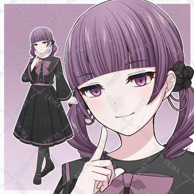 黒のワンピースを着た女の子【表情差分10種】