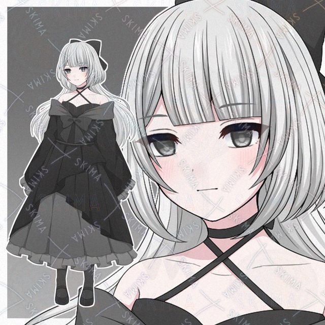 黒いドレスを着た女の子【表情差分10種】