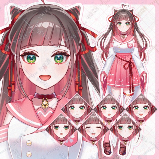 和風セーラー服の少女【IRIAM対応,表情6種】