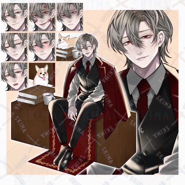 ★【立ち絵】スーツ/男性キャラ【表情8種】