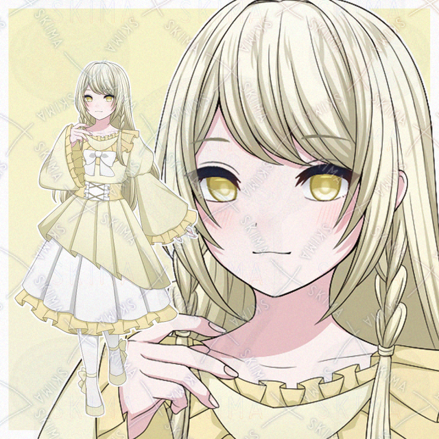 黄色のドレスを着た女の子【表情差分10種】
