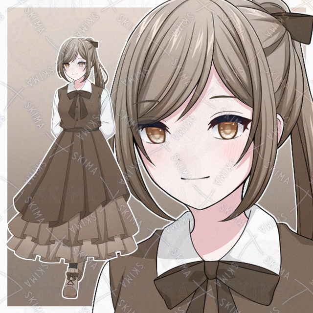 ポニーテールの女の子【表情差分10種】