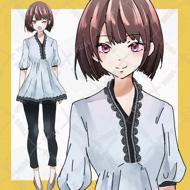 【表情４種】茶髪ボブの女の子