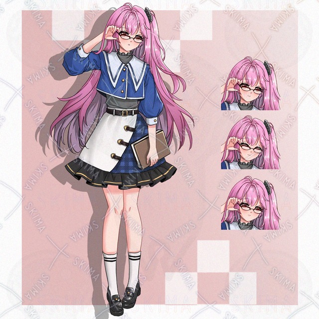 立ち絵　女の子（表情4種）