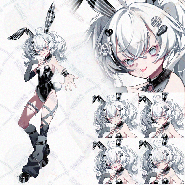 【表情4種】バニーガール　女の子　立ち絵