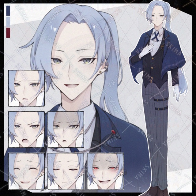 執事風　長髪　表情10種