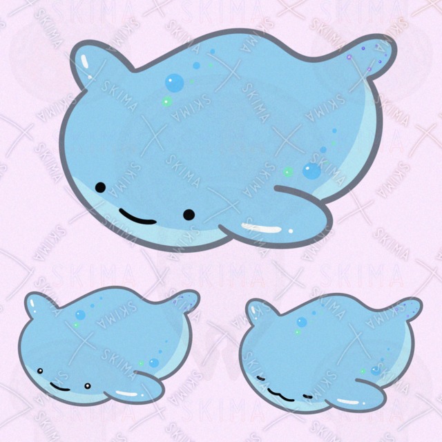 らむねのようなうみのいきもの（表情3種類）
