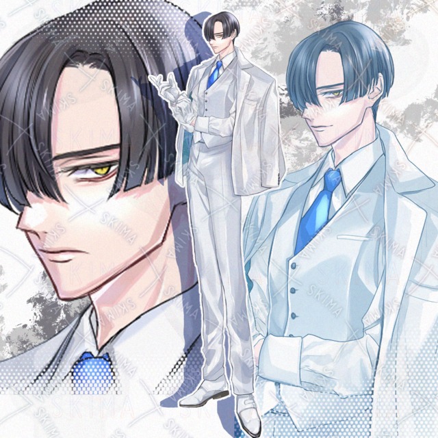 白スーツの男性【表情10種】