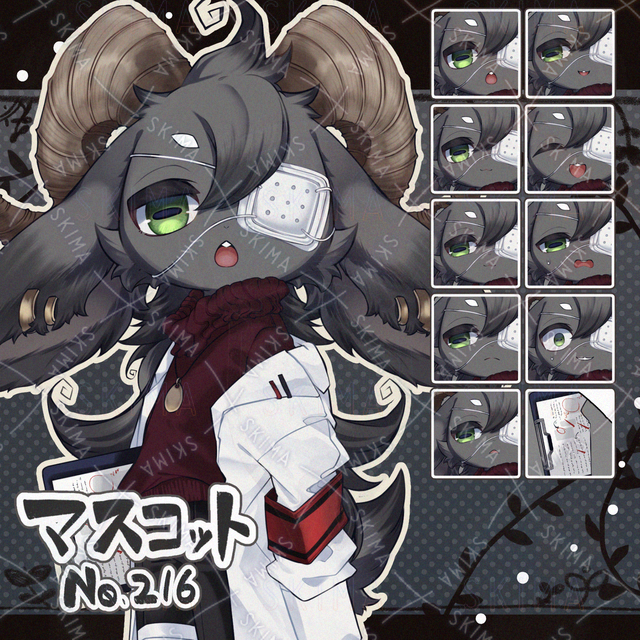 【マスコット風：216】ヤギ×白衣