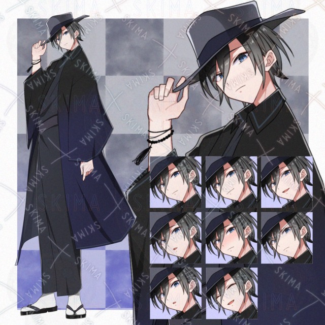 表情差分8枚　男性キャラ　立ち絵