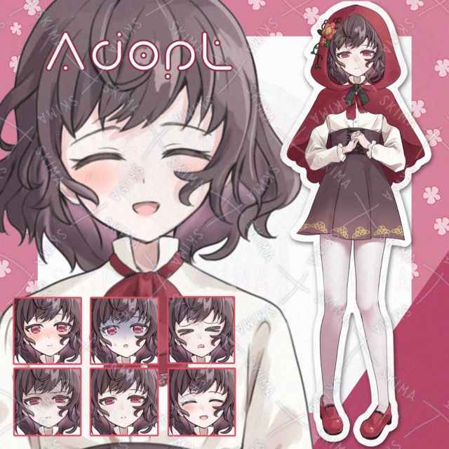 【表情6種、頭巾差分】赤い頭巾の女の子