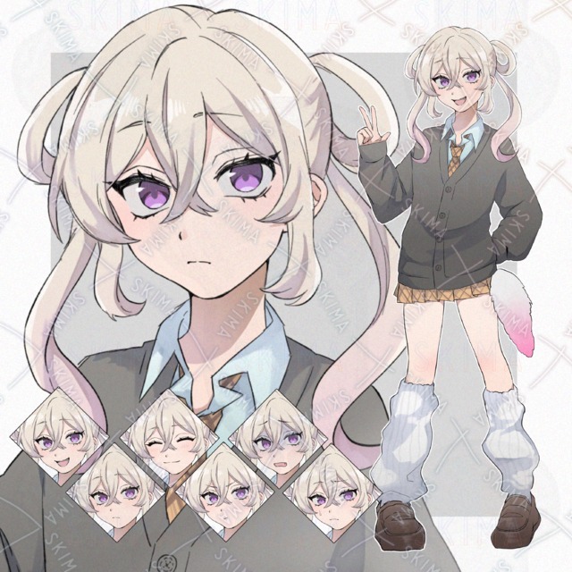 【表情6種】制服女子