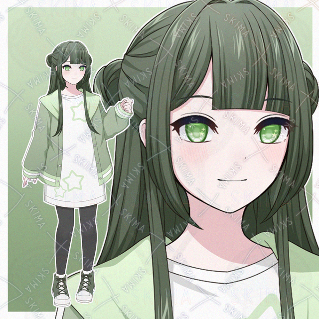 お団子ヘアの女の子【表情差分10種】