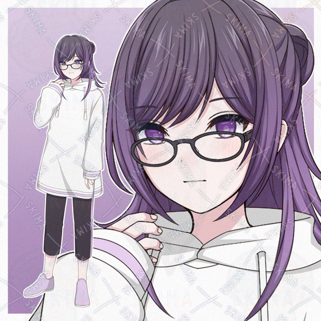 メガネをかけた私服の女の子【表情差分10種】