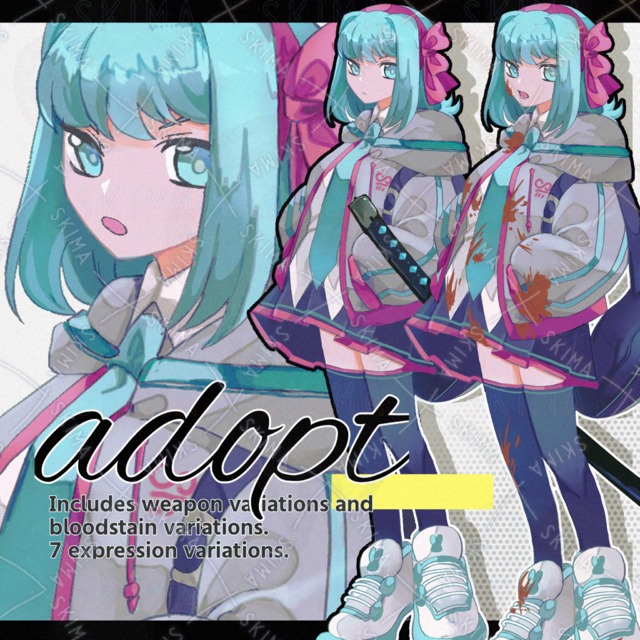 【武器・血糊つき】表情差分7種