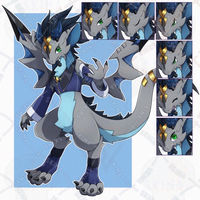 【立ち絵】ドラゴン　グレー