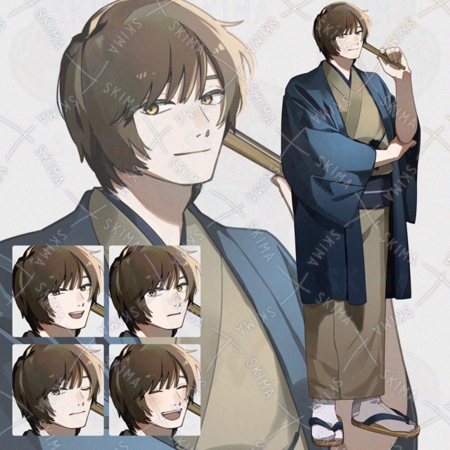 【表情10種】和服の男