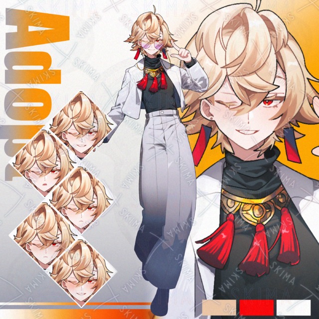 金髪の男性【表情6種】