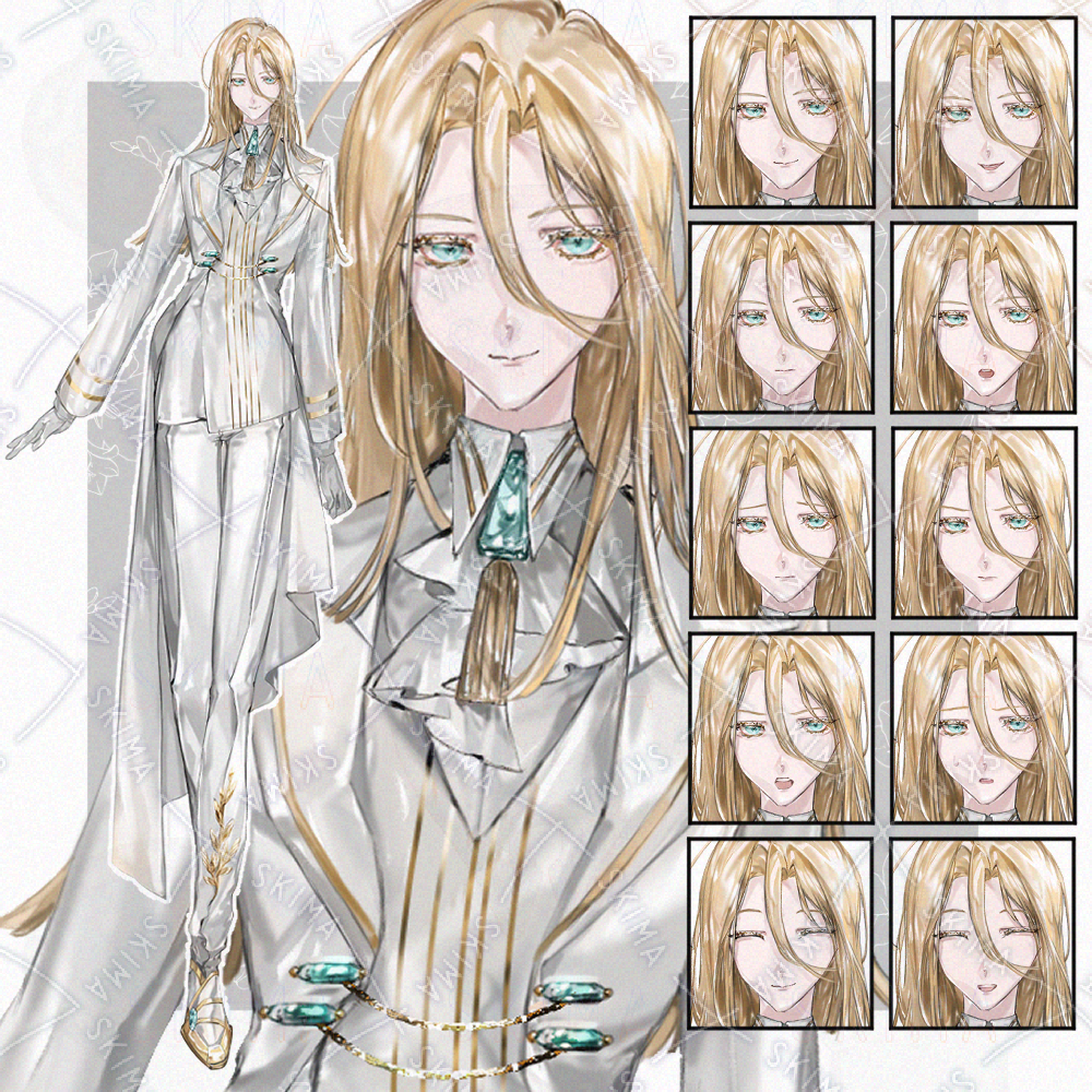 金髪白スーツの青年【表情10種】 | SKIMA（スキマ）