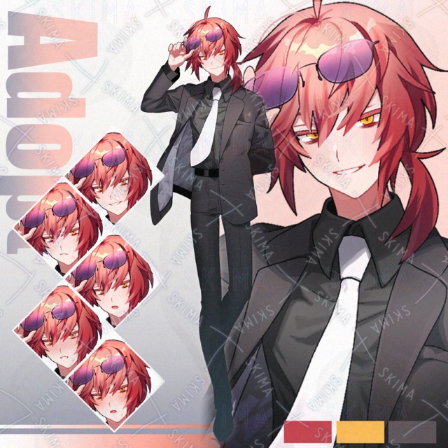 赤髪の男性【表情6種】