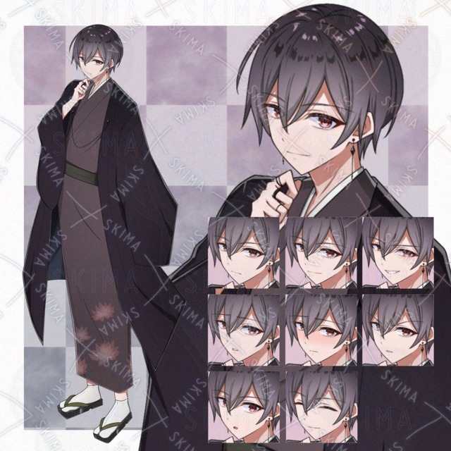 表情差分8枚　男性キャラ　立ち絵