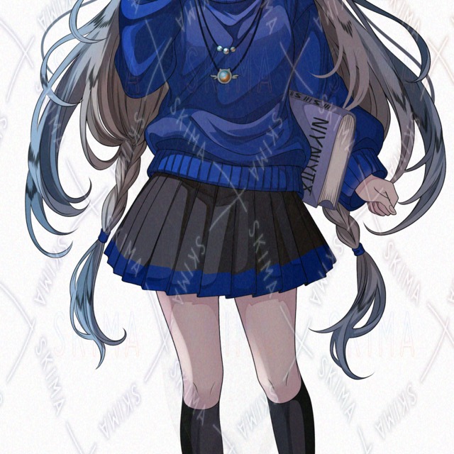 역광 & 표정차이 6종】지렁이 모티브의 소녀【투과형 PNG 상품 이미지 3번째