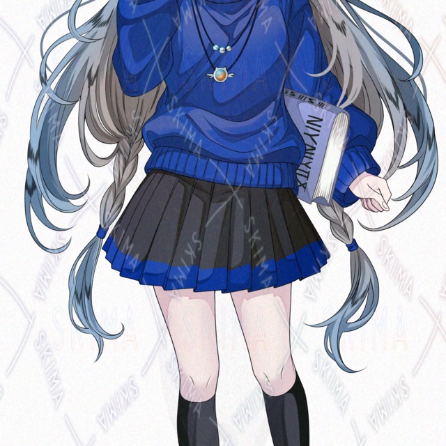 역광 & 표정차이 6종】지렁이 모티브의 소녀【투과형 PNG 상품 이미지 7번째