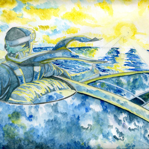 水彩でイラスト描きます。