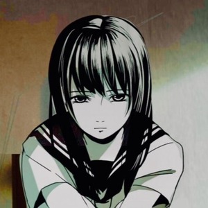 白黒で女の子のアイコン描きます