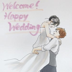 コピックでの暖かいウェディングイラスト