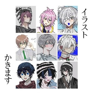 アイコン、夢絵、立ち絵などのイラスト制作