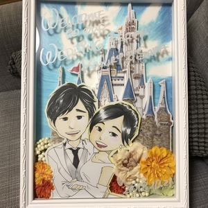 お二人のイメージに沿った自由で温かいウェルカムボード！