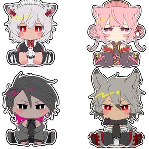 お座りステッカー風イラスト