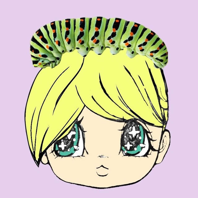 イモムシのせて