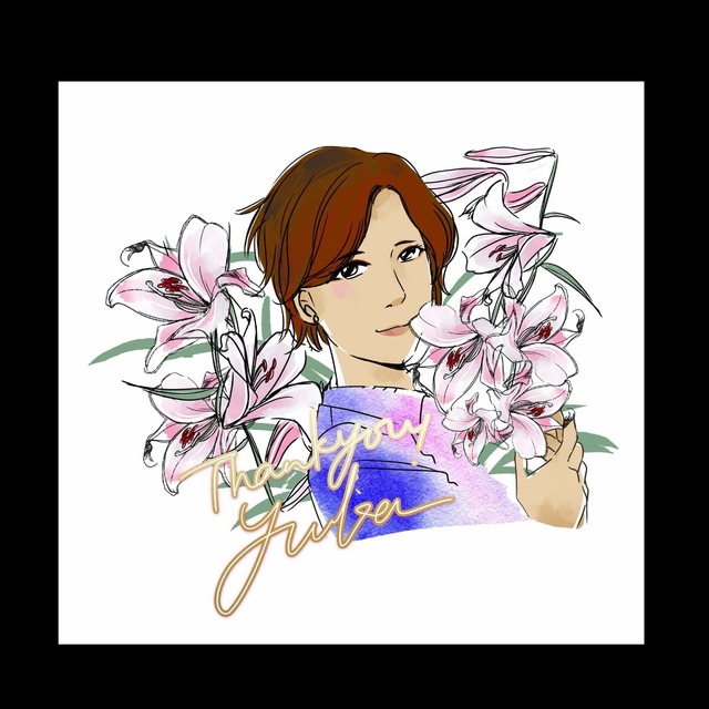 好きなものをまわりにちりばめた似顔絵を制作いたします