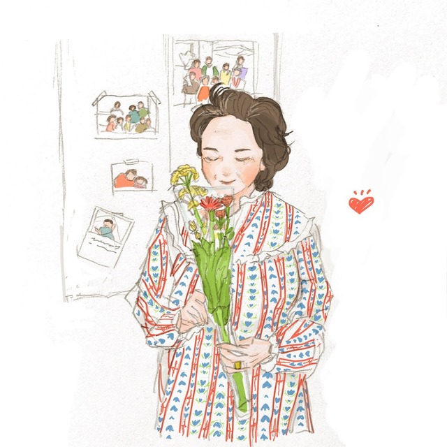 水彩風似顔絵アイコンイラスト