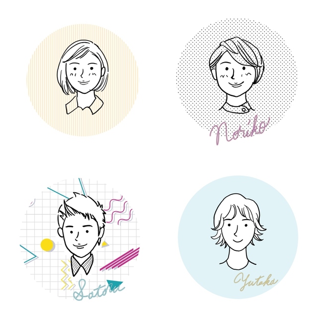 ふんわり似せてナチュラルに可愛らしくアイコンを描きます。