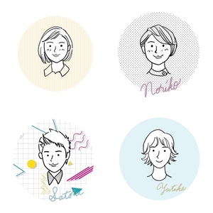 ふんわり似せてナチュラルに可愛らしくアイコンを描きます。