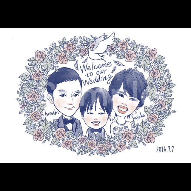 式のあともお家に飾れるシンプルなウエルカムボードお描きします！