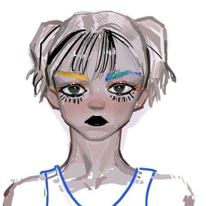 ベタ塗りタッチイラスト、1枚絵(アイコン、ヘッダー、サムネ利用可)