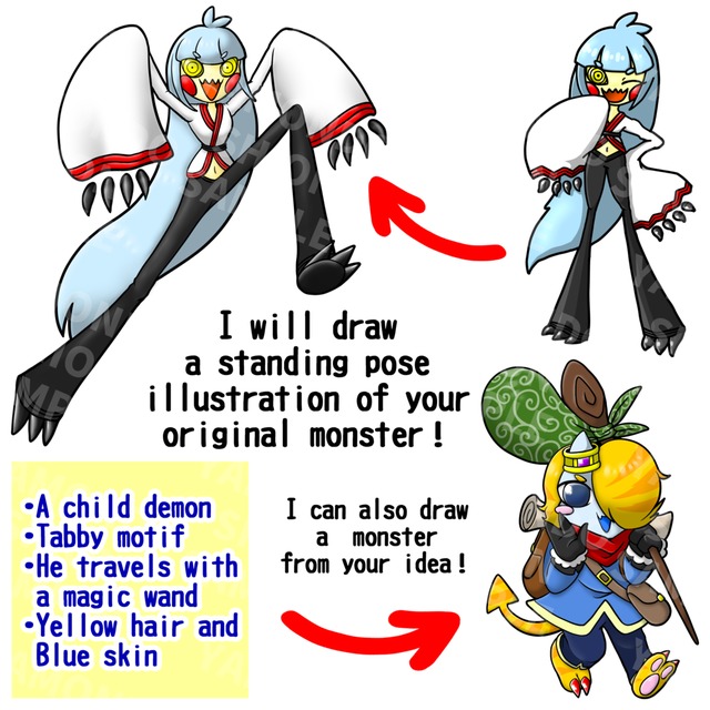 表情差分3種セット！ユニークなモンスターをデザインします！の商品画像2枚目