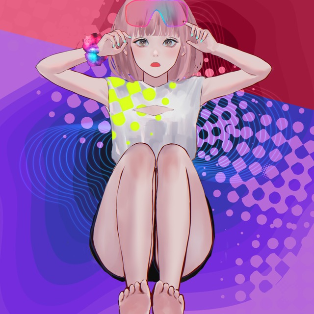 アイコンやサムネ等、個性的な2.5次元なイラストを描きます。