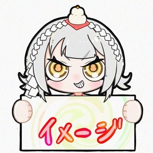 ミニキャラ　ボード持ち　量産イラスト