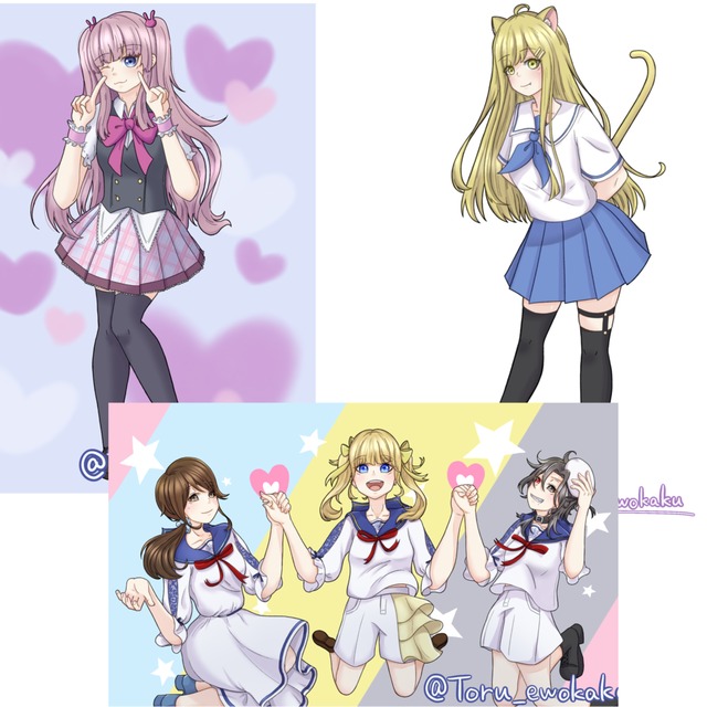 アイコンや立ち絵お描きします