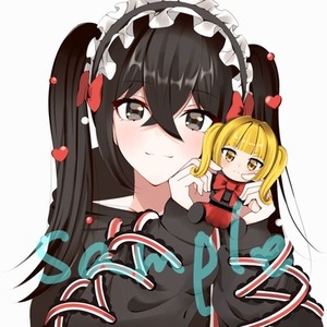 【SNSアイコン】ぬいを持ったアイコンイラスト