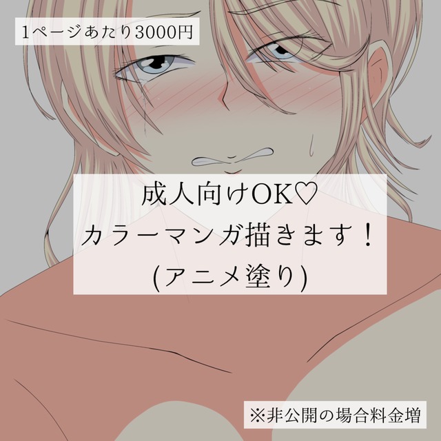 【成人向けOK、1ページ単位】アニメ塗りカラーマンガ描きます～