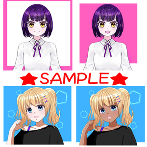 用途は色々！可愛いお目目バッチコーン！な女の子描きます