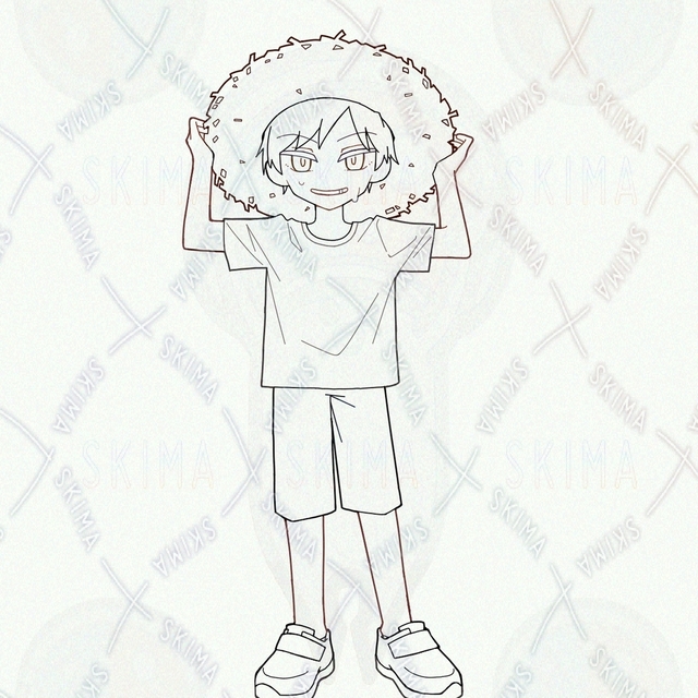 一枚絵(1~2人)　背景なし　線画