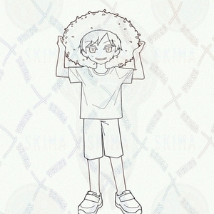 一枚絵(1~2人)　背景なし　線画